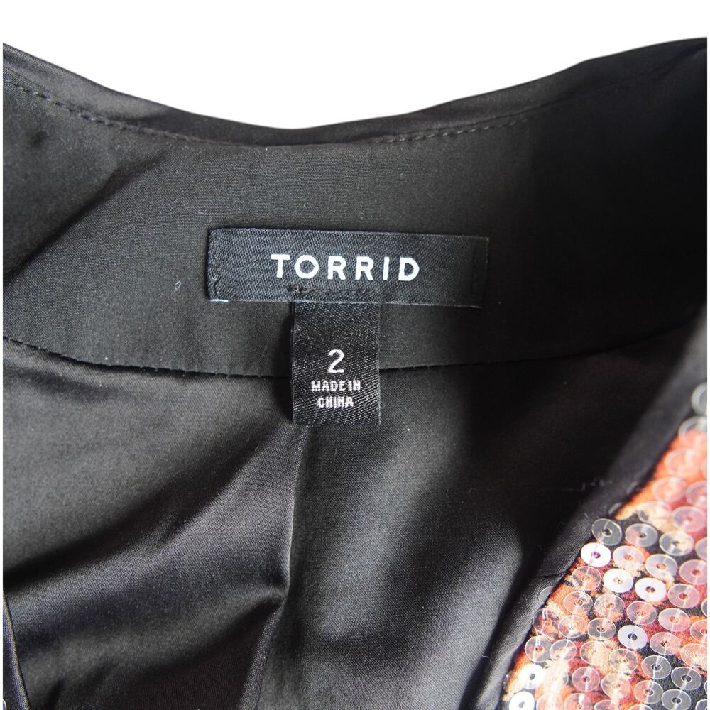 Torrid Black Floral Sequin Duster Jacket Kimono 2XL Date Night Glam - Picture 10 of 15